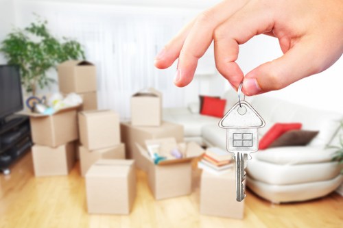 Packed household items ready for transport during a Brimsdown house removal