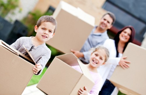 Moving preparation checklist and boxed belongings in a Brimsdown home