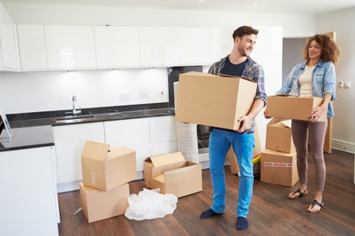 Brimsdown removals van service with boxes and furniture
